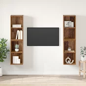 vidaXL Stenski TV kabinet 4 pcs Staro les 37 x 37 x 72 cm
