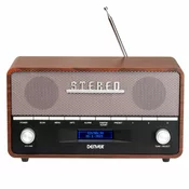DAB+ FM Radio | Bluetooth | AUX | Sat i Alarm | Tamno Drvo | DENVER