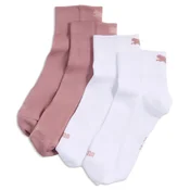 PUMA Quarter Socks Women (2-Pack), Clothing, White/Pink, 39/42