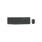 Logitech Tastatura MK235, Wireless, Combo, US, Miš, Crno-Siva