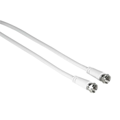 HAMA SAT priključni kabel, F-vtič - F-vtič, 5 m, 75 dB, bel