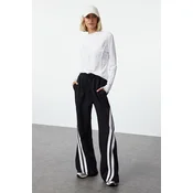 Trendyol Black Color Blocked Stripe Detailed Wide Leg Knitted Sports Sweatpants