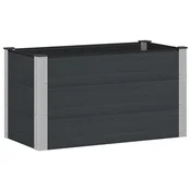 Povišena vrtna gredica Crna 100 x 50 x 54 cm WPC i aluminij