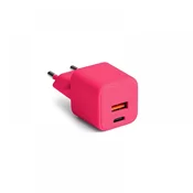 FOREVER Forever, GaN stenski polnilnik z dvojnimi vrati USB 18W QC in USB-C 30W PD, Rdeča, (5000193250)