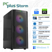 PCPLUS Storm i5-14400F 16GB 1TB NVMe SSD GeForce RTX 4060 8GB Windows 11 Home RGB igraće stolno računalo