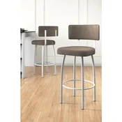 Hanah Home set od 2 barskih stolica Wosa, kapucino tkanina Babyface, bele metalne noge