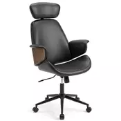 Northix Ergonomski pisarniški stol PU usnje nastavljiv 360° kolesa