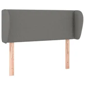 Vidaxl Vzglavje z ušesi temno sivo 93x23x78/88 cm blago