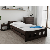 Postelja Naomi povišana 90 x 200 cm oreh Posteljno dno: Z letvenim dnom, Vzmetnica: Vzmetnica Deluxe 10 cm