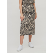 Beige-black patterned midisskirt VILA Limia - Women