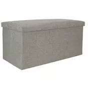 WOWO Zložljiv tabure s shranjevalnim prostorom siv 76 x 38 x 38 cm