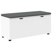 Vidaxl Haldna klop Bela 100 x 38 x 46 cm Oblikovan Les in Tkanina