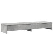Vidaxl Stojalo za zaslon s predali betonsko siva 100x27x15 cm inž. les
