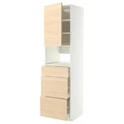 METOD/MAXIMERA Visoka omara za vgrad gspd aparate, bela/Askersund imitacija svetlega jesena, 60x60x220 cm