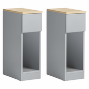 SoBuy SoBuy komplet 2 ozkih nočnih omaric v sivi barvi v stilu minimalizma, (21123508)