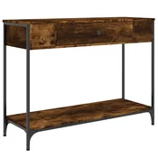 Vidaxl Konzolna mizica dimljen hrast 100x34,5x75 cm inženirski les
