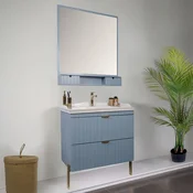 HANAH HOME Kupatilski ormarić sa umivaonikom i ogledalom (2 komada) Noble 80 Light Blue