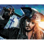 shumee Slikanje po številkah Slike za slikanje - Kapitan Jack Sparrow 50x40 cm