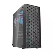 darkFlash Računalniško ohišje DARKFLASH DK351 + 4 RGB ventilatorji (črno)