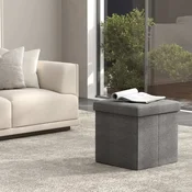 Songmics Shranjevalni otomanski stol 30x30x30 cm Siva