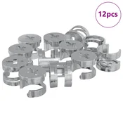 Vidaxl Matice z zamikom 12 szt. srebrna 12 x 10 mm Kovina
