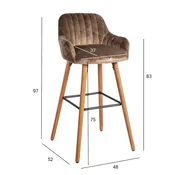 Homestar Barski stol ARIEL rjav