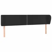 Vidaxl Vzglavje z ušesi črno 203x23x78/88 cm umetno usnje