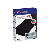 VERBATIM SSD/ Store 'n' Go/ 256 GB/ Zunanji 2,5"/ USB 3.2 GEN1/ črn