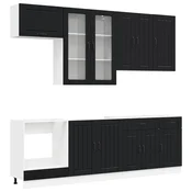 Kuhinjska jedinica LUCCA 8 pcs Crna Konstruirano drvo