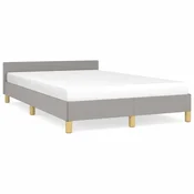 shumee vidaXL Posteljni okvir brez vzmetnice, siv, 120x190 cm, blago
