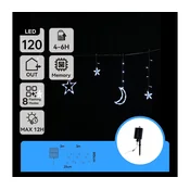 Aigostar - LED solarni božicni lanac 120xLED/8 funkcija 3x0,6m 500 mAh IP65 hladna bela