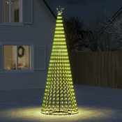 VIDAXL Osvetljena novoletna jelka stožec 688 LED toplo bela