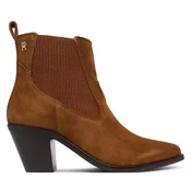 Škornji Tommy Hilfiger Suede Western Chelsea Boot FW0FW09581 Rjava