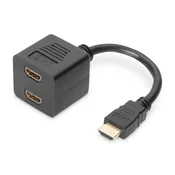 Digitus HDMI razdelilni kabel High Speed 1080p, 0.2m, črn