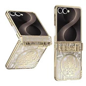 GS Ovitek za Samsung Galaxy Z Flip 8, mehanski Legend, s steklom za zunanji zaslon, zlat