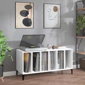 Vidaxl Omarica za gramofonske plošče bela 100x38x48 cm inženirski les