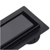shumee BASIC 360 Drain Black Linearni odtok z vrtljivim sifonom, črn, 70 cm