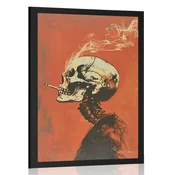 Plakat japandi okostnjak s cigareto - 40x60 black