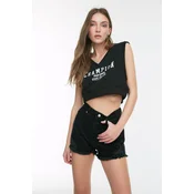 Trendyol Milla ženski šorts Twoss22Sr0566, Crna-Black