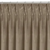 Curtain VILA color beige style classic flex 9.5 cm with double pleat velvet 200x225 HOMEDE