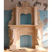 Casa Padrino luxury baroque marble fireplace surround beige 260 x H. 350 cm