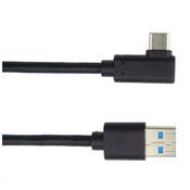 PREMIUMCORD Kabel USB tipa C/M z ukrivljenim priključkom 90° - USB 3.0 A/M, 2 m