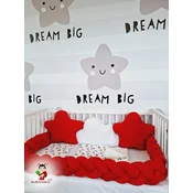 Bubamara037 Pletenica za krevetac, Trostruka, 120cm, Crvena