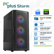 PCPLUS Storm i7-10700F 16GB 1TB NVMe SSD GeForce RTX 4060 DDR6 8GB RGB gaming namizni računalnik