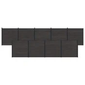 Panel ograde 9 pcs WPC i aluminij Crna