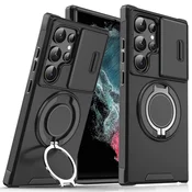 Maska za telefon Samsung S908B Galaxy S22 Ultra CAMSHIELD RING STAND, Crna