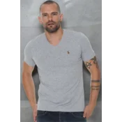 T8568 DEWBERRY V-NECK MENS T-SHIRT-DARK GREY