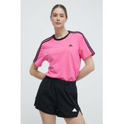 Pamucna majica adidas za žene, boja: ružicasta, IS1565