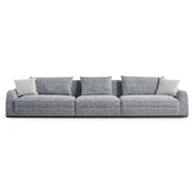 Casa Padrino luxury sofa blue/gray/black 308 x 106 x H. 83 cm - Living room sofa - Hotel sofa - Living room furniture - Living room furnishings - Hotel furniture - Luxury furniture