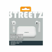 Slušalice STREETZ TWS-105, mikrofon, Bluetooth, TWS, bijele